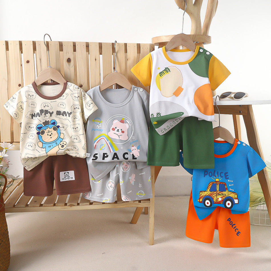 Kids Pure Cotton Short Sleeve Set Summer Boys & Girls T-Shirt