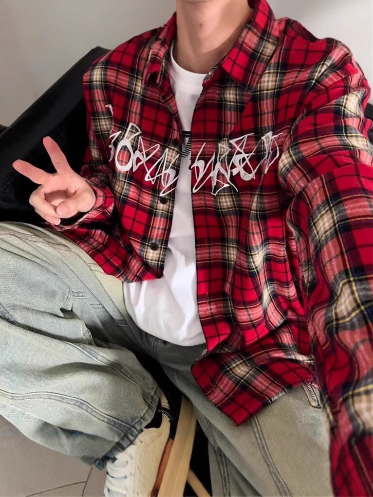 Men's Premium Spring & Autumn Loose-Fit Printed Plaid Cuban
