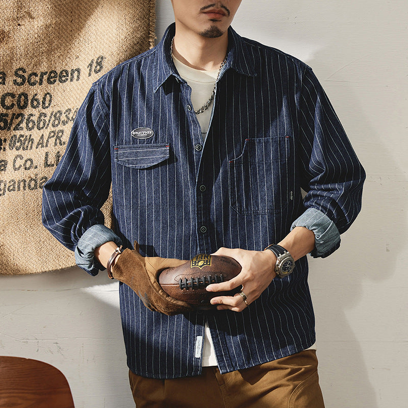 Men's Premium Spring & Autumn Japanese Retro Loose-Fit Striped