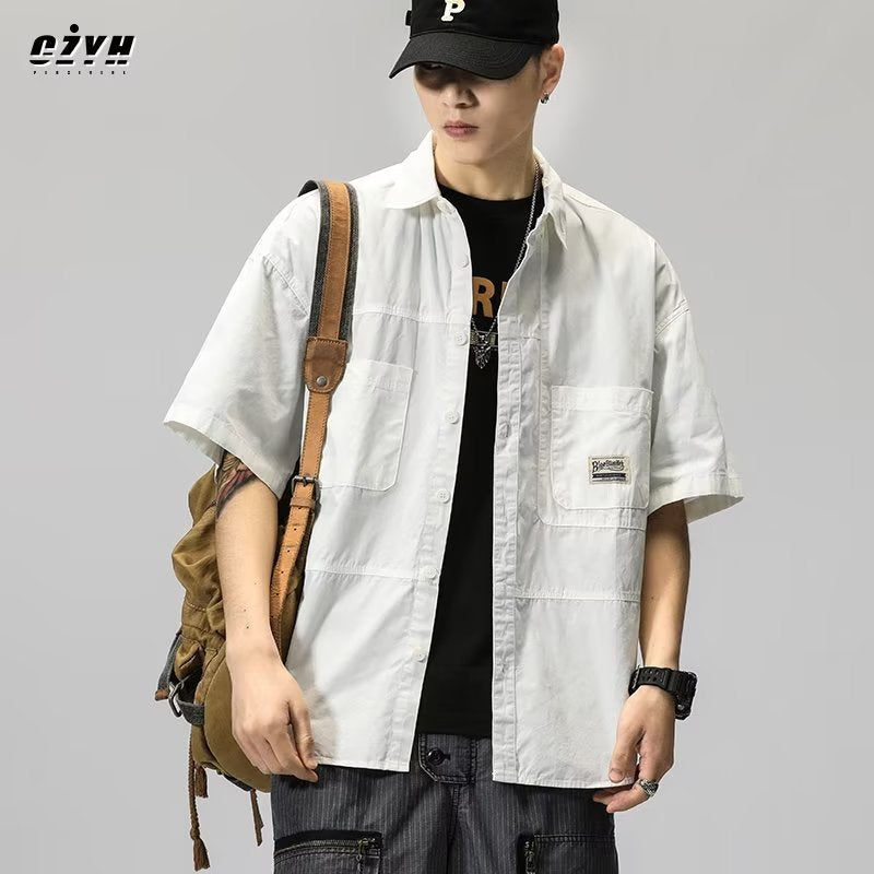 Men's Premium Summer Japanese Loose-Fit Short-Sleeved Workwear