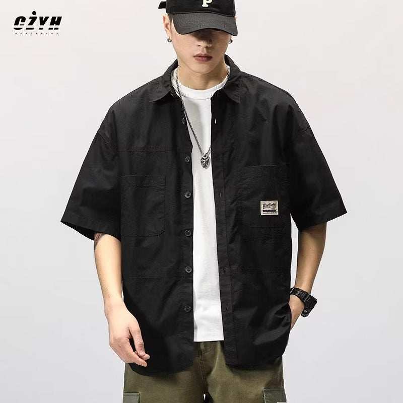 Men's Premium Summer Japanese Loose-Fit Short-Sleeved Workwear