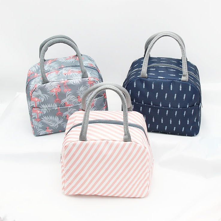Portable Insulated Lunch Bag with Aluminum Foil Interio