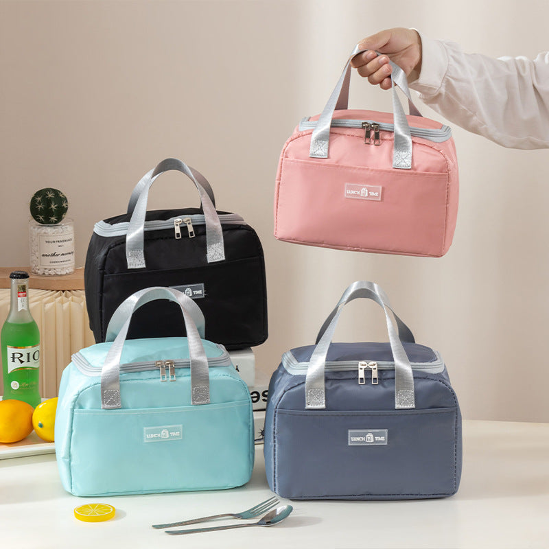 Pink Waterproof Oxford Insulated Lunch Bag for Kids and Office