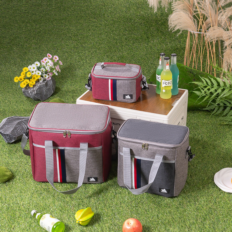 Grey Large Capacity Insulated Picnic Bag with Aluminum Foil Lining