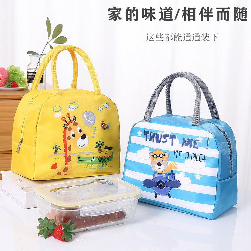 Cartoon Insulated Lunch Bag for Kids with Aluminum Foil Lining