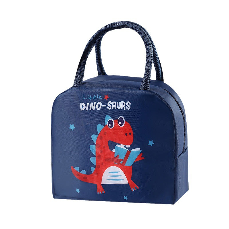 Pink Cartoon Insulated Lunch Bag for Kids with Aluminum Foil Lining