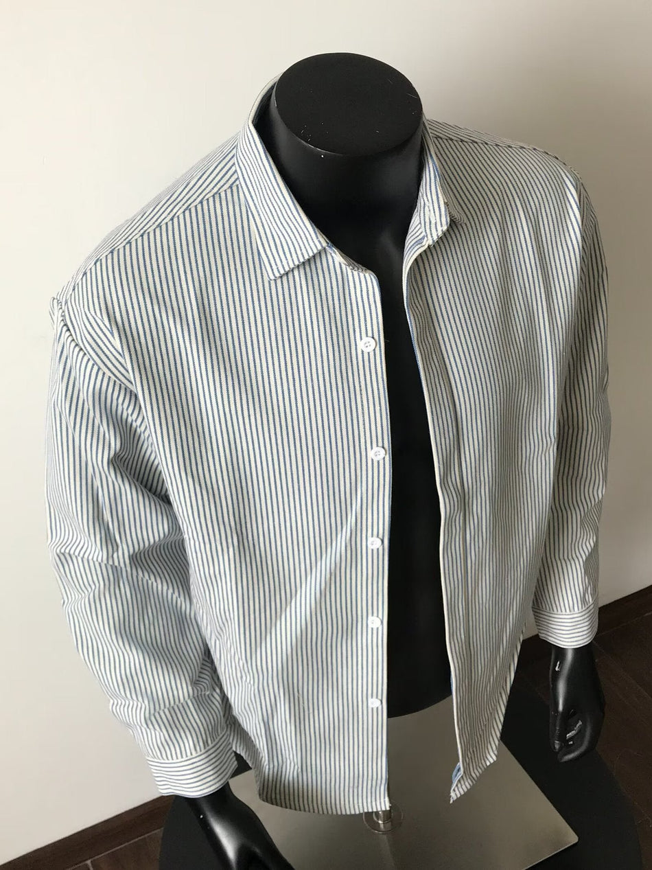 Men's Premium Spring & Autumn Hong Kong Style Striped Loose-Fit