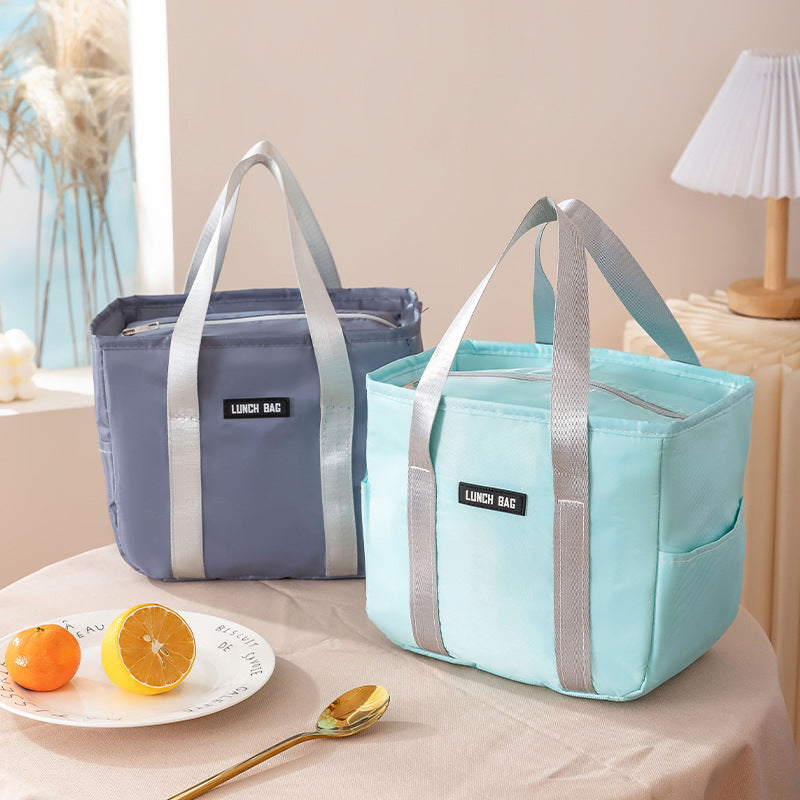 Black Waterproof Insulated Lunch Bag with Thickened Aluminum Foil