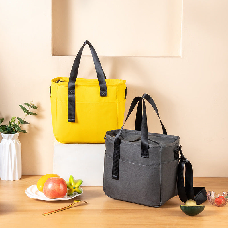 Gray Large Capacity Waterproof Insulated Lunch Bag for Daily Use