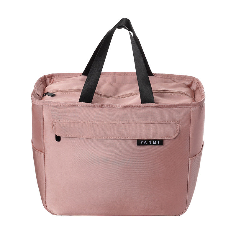 Black Large Capacity Insulated Lunch Bag with Aluminum Foil Lining