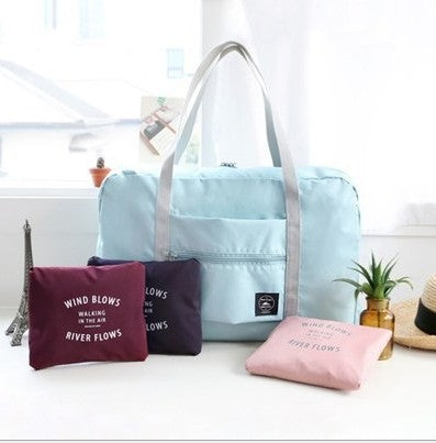 Blue Foldable Oversized Travel Storage Bag for Clothing and Shopping