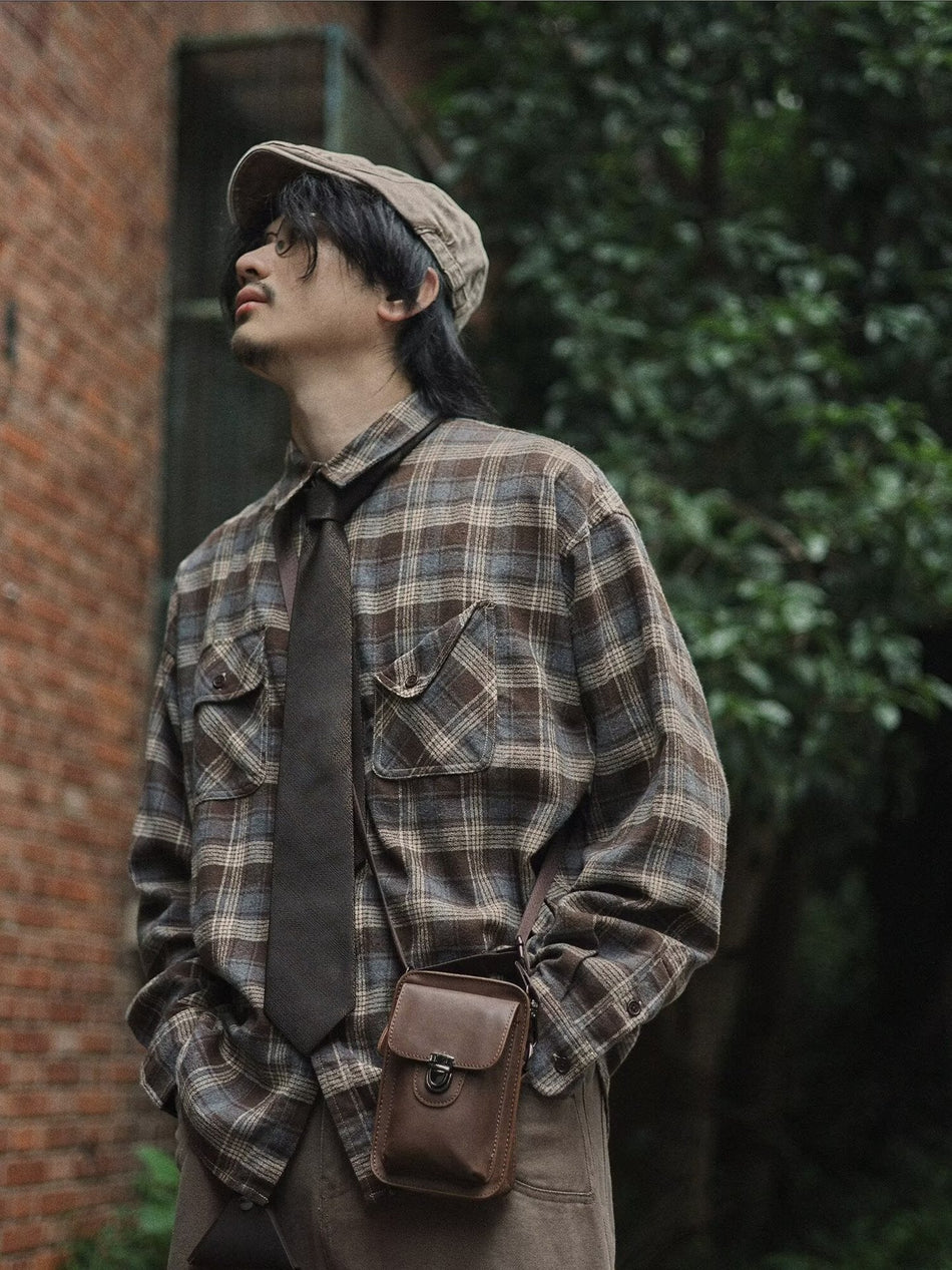 Men's Premium Spring & Autumn Japanese Retro Loose-Fit Plaid
