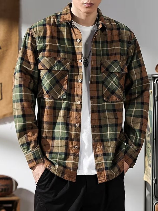 Men's Premium Spring & Autumn American Retro Loose-Fit Plaid