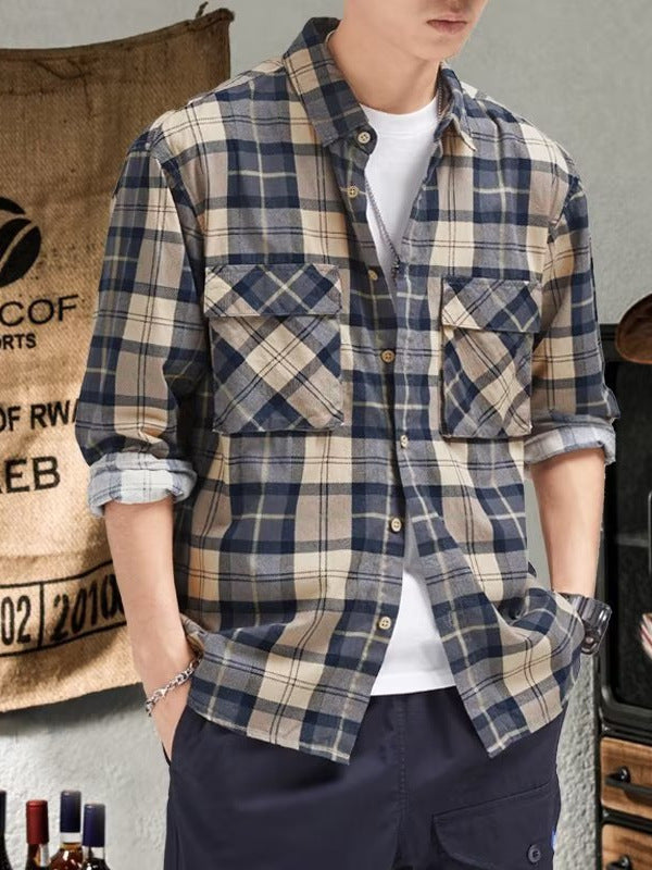 Men's Premium Spring & Autumn American Retro Loose-Fit Plaid