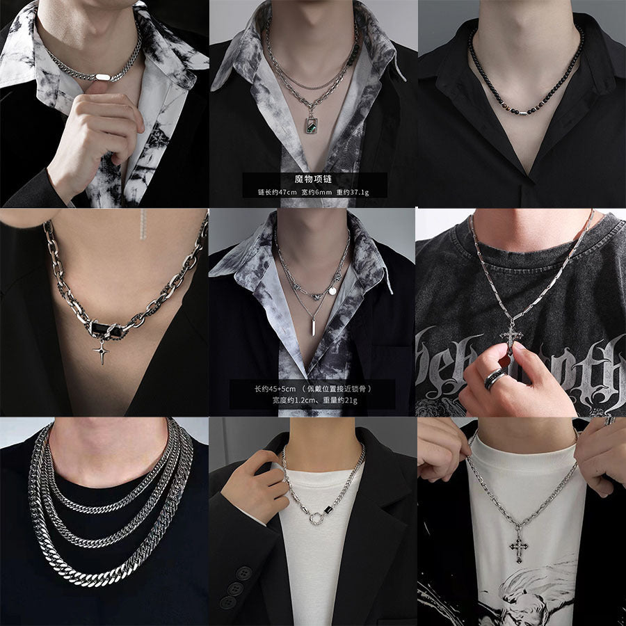 Minimalist Titanium Steel Chain Necklace for Men