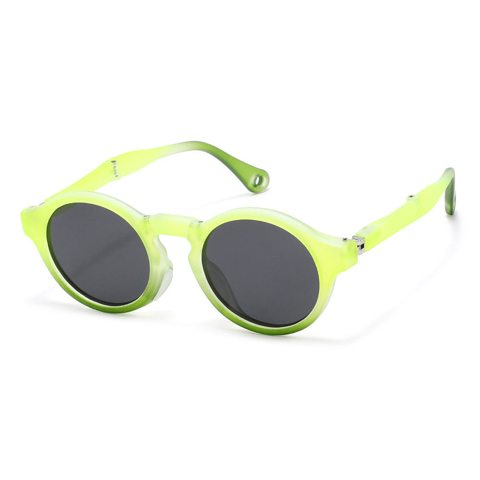 Foldable TR90 Polarized Kids Gradient Round Sunglasses