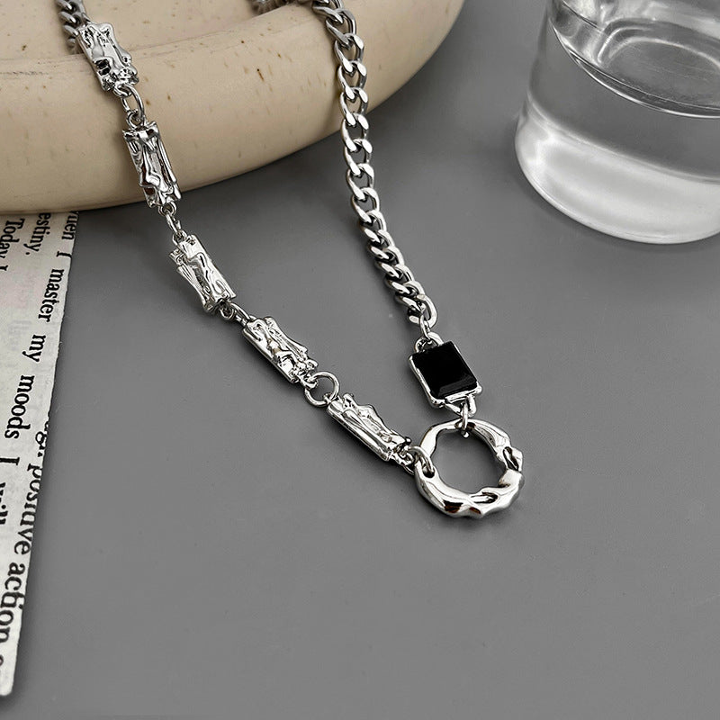 Titanium Steel Mixed Link Chain Necklace for Men and Women