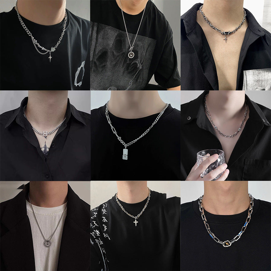 Vintage-Inspired Titanium Steel Chain Necklace for Men and Women
