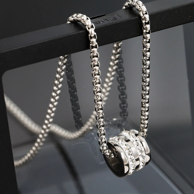 Titanium Steel Transfer Bead Necklace for Men and Women