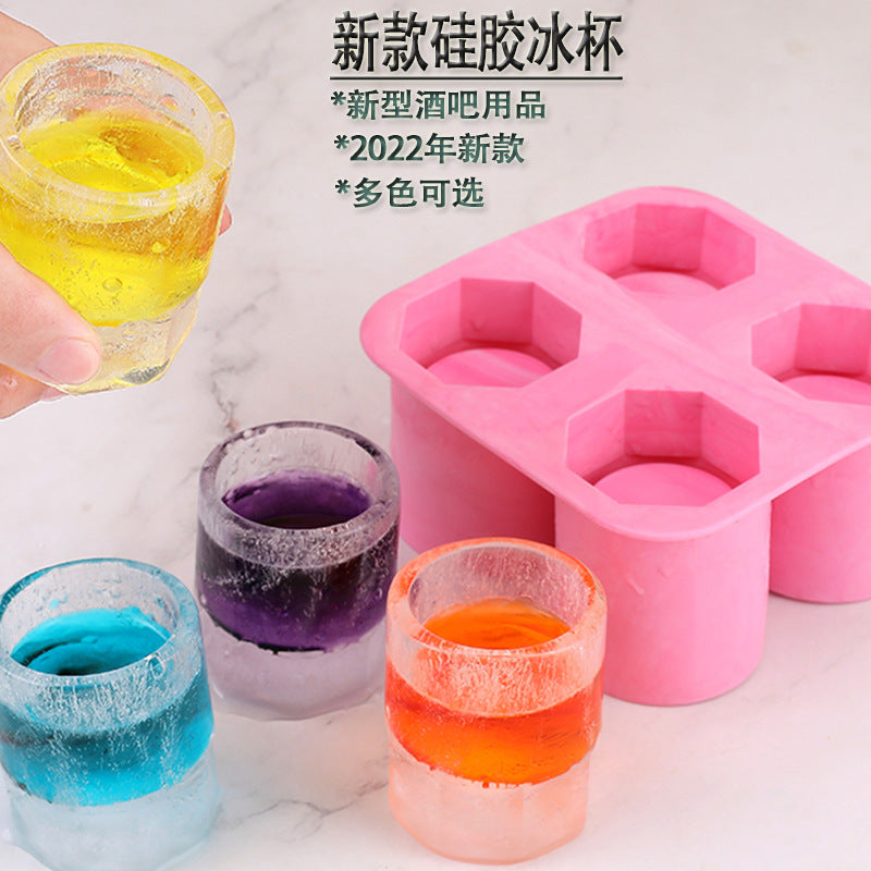 Silicone Ice Mold Cup Style Shaker Bar Ice Tray for Drinks