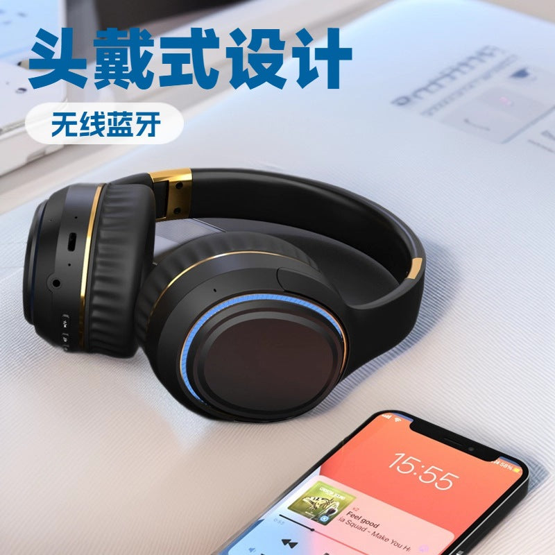 Foldable Bluetooth Bass Headphones with Colorful LED Lights