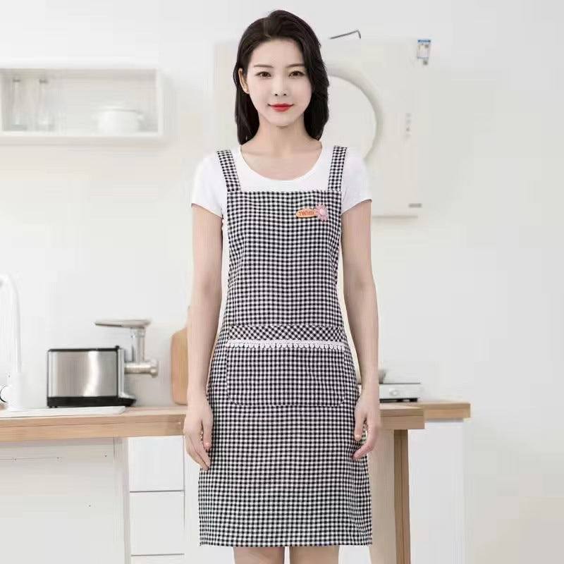 Cotton Breathable Sleeveless Kitchen Apron Korean Style Home