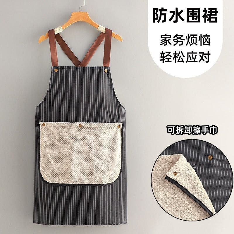 Nordic Style Waterproof Sleeveless Kitchen Apron Modern Cooking