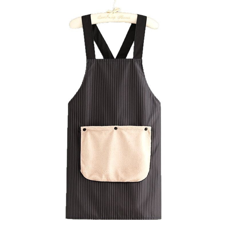 Black Nordic Style Waterproof Sleeveless Kitchen Apron Modern Cooking Coverall