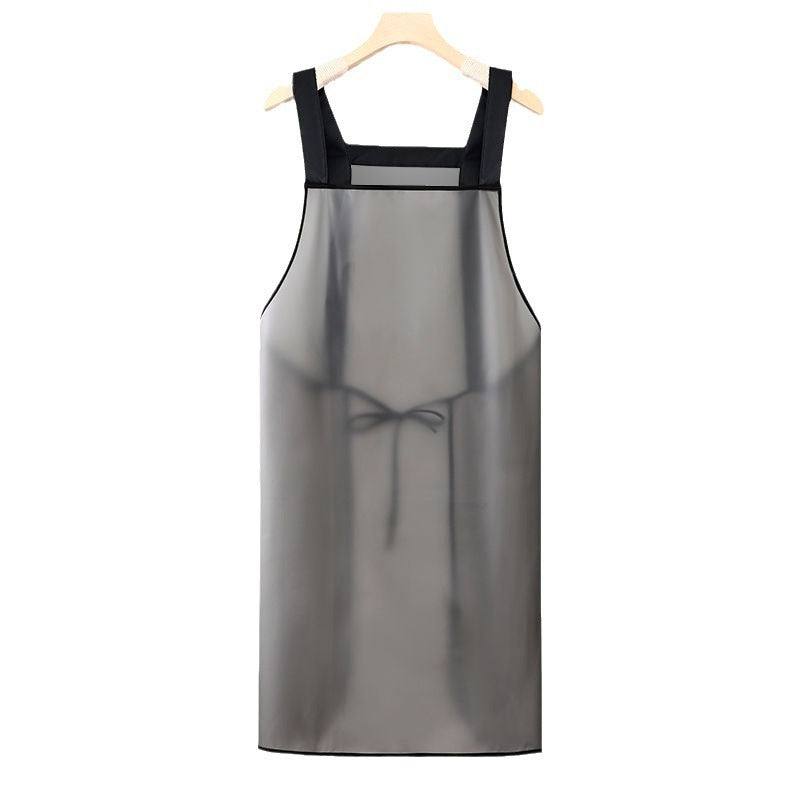 TPU Transparent Waterproof Kitchen Apron Sleeveless Oil-Proof Waist Cover