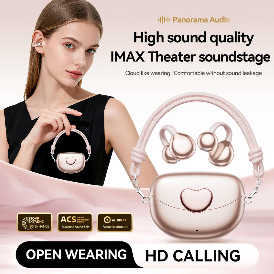 M106 Heart-Shaped Clip-On Bluetooth Bone Conduction Earphones
