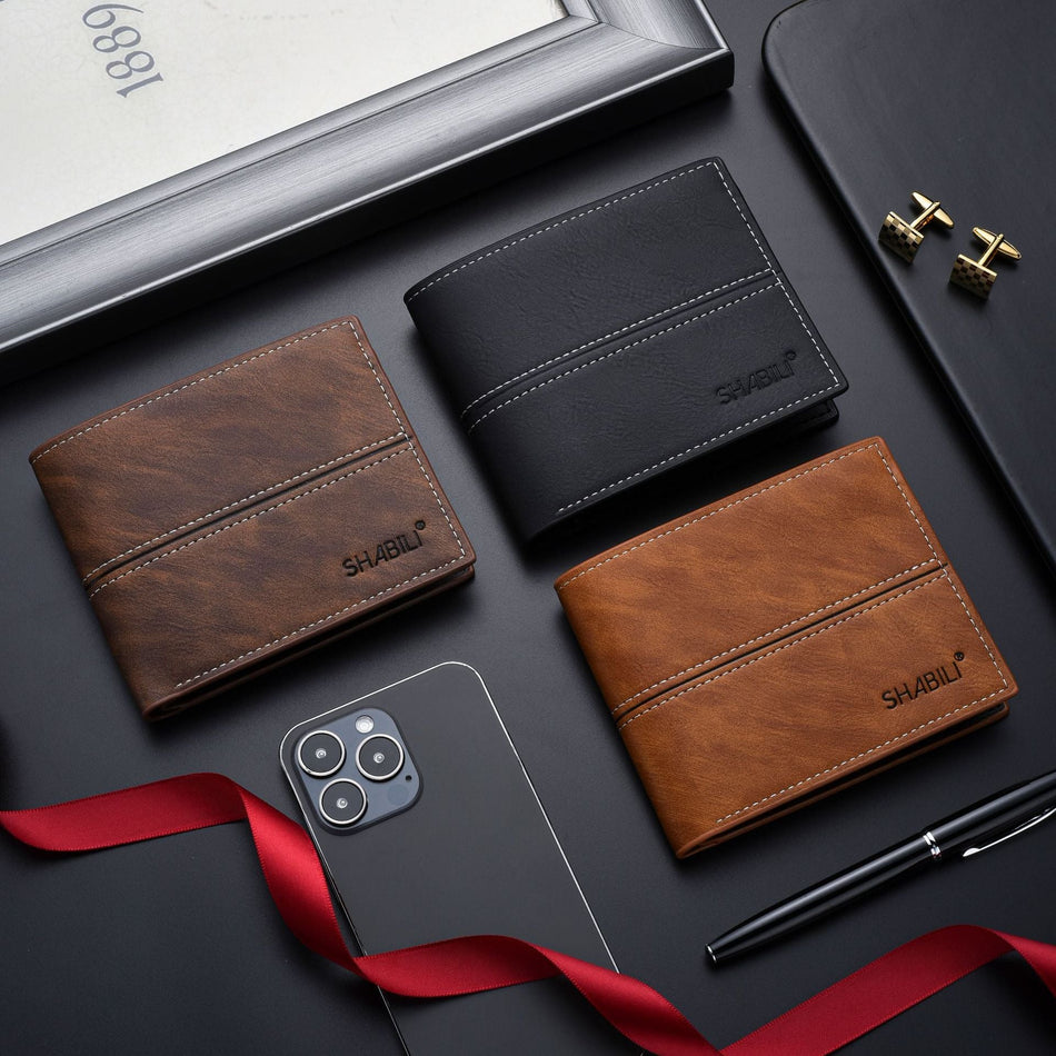 Men's Ultra-Thin Soft Leather Short Wallet