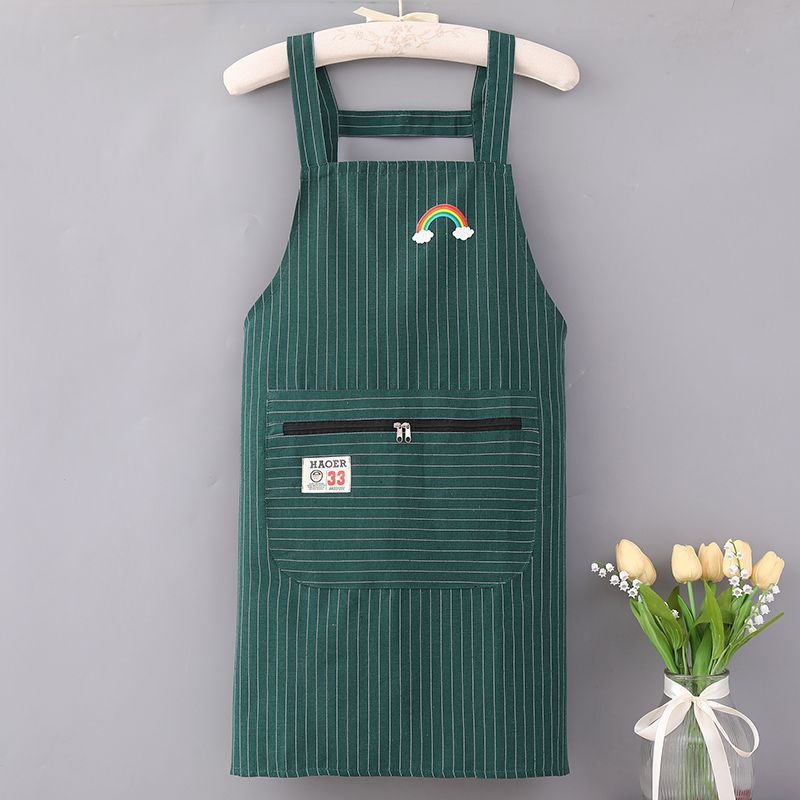 Cotton Linen Kitchen Apron Breathable Anti-Dirt Catering Workwear