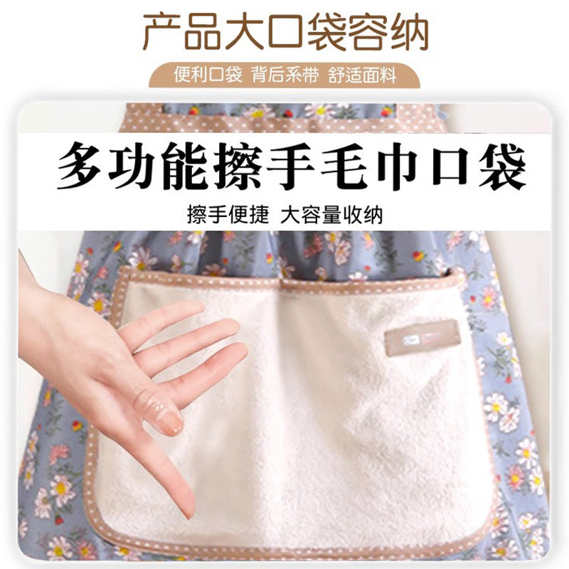 Cotton Floral Princess Kitchen Apron Waterproof Oil-Proof Bib