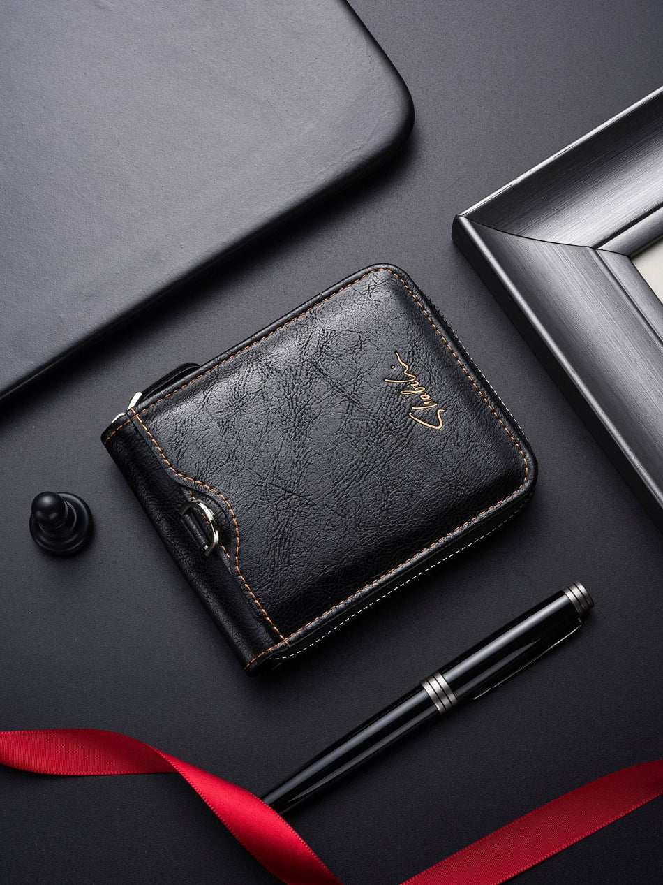 Men's Cross-Border Compact PU Leather Short Mini Wallet
