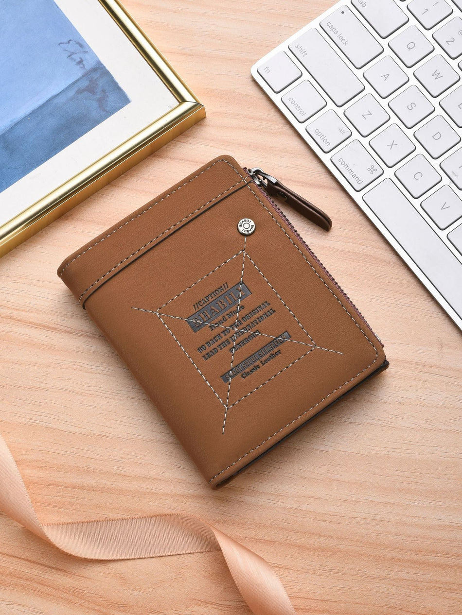 Men's Trendy Retro Short Zipper Wallet & Multi-Card ID Holder