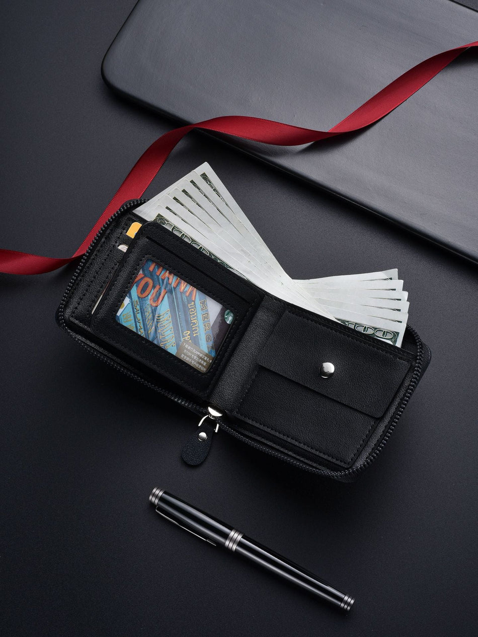 Premium Men's Retro Leather Zipper Wallet