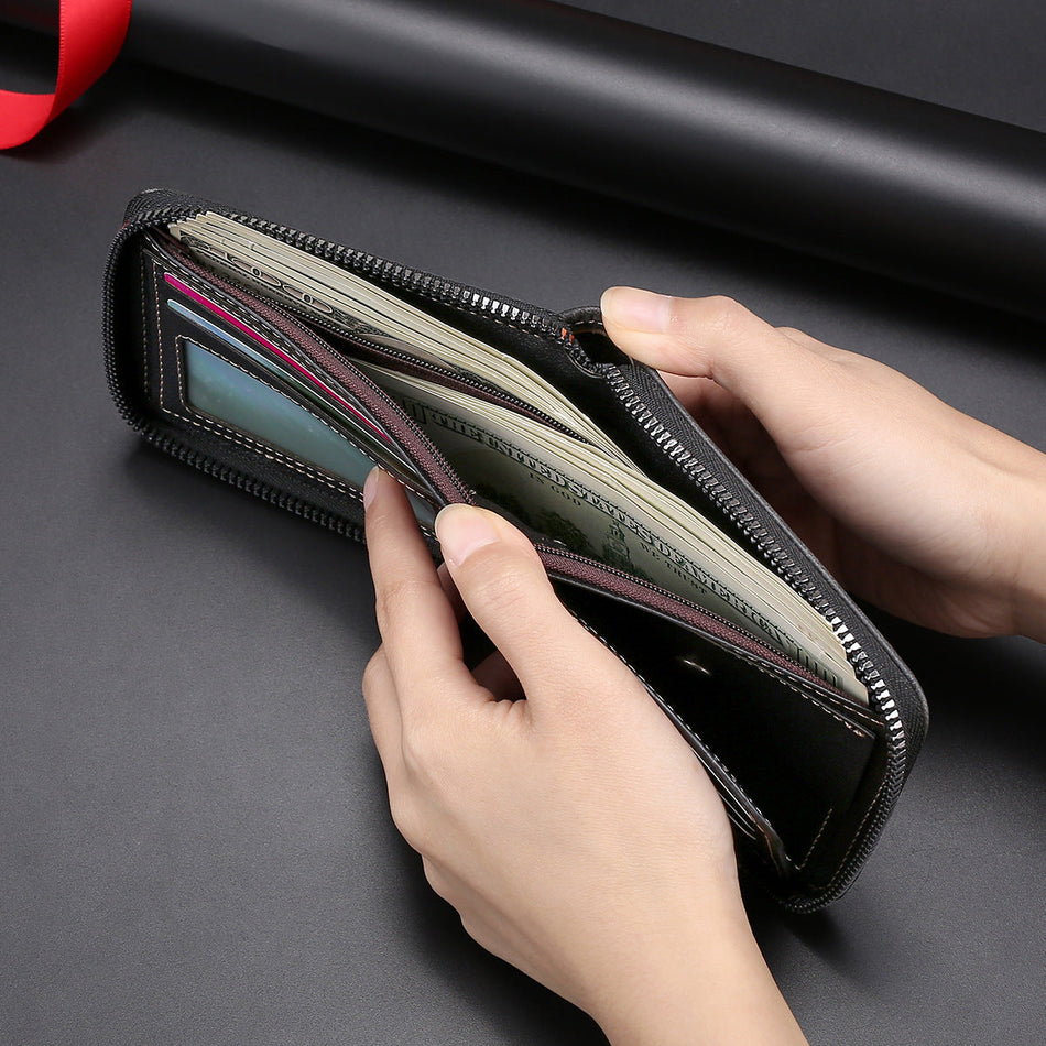 Premium Men's Business Zipper Short Wallet