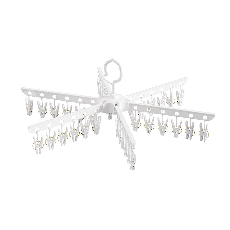 Folding Multi-Clip Clothes Drying Rack Socks and Garment Hanger