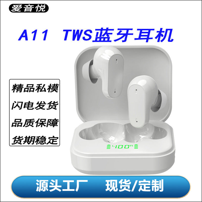 A11 TWS Bluetooth 5.3 In-Ear Earbuds with Noise Reduction &