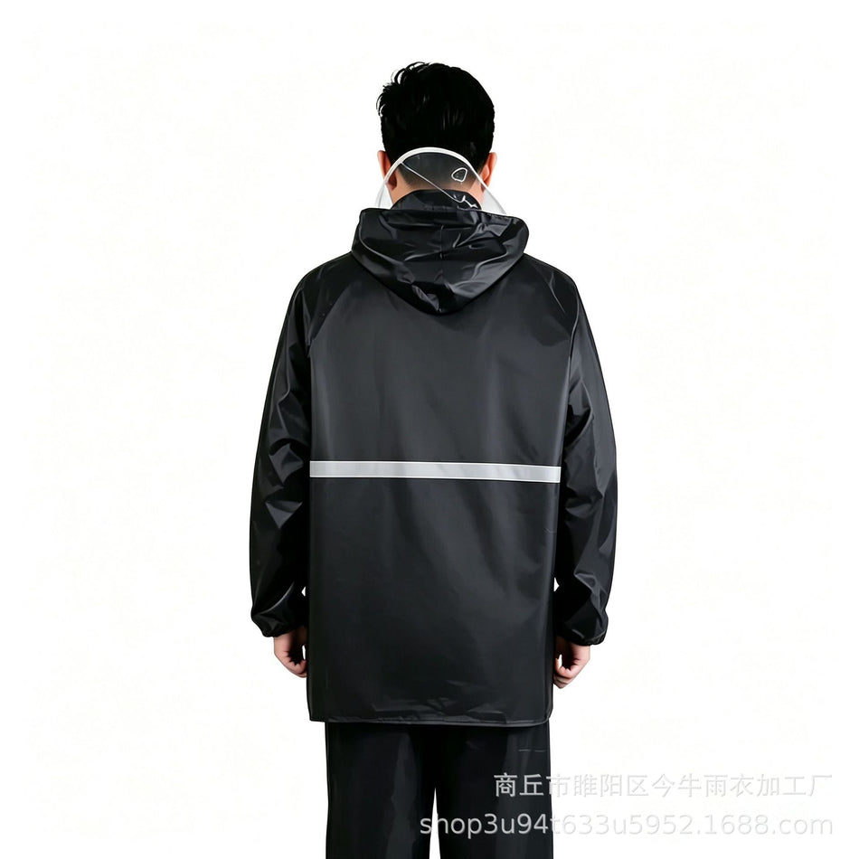 Premium Men's Oxford Cloth Reflective Cycling Rain Set