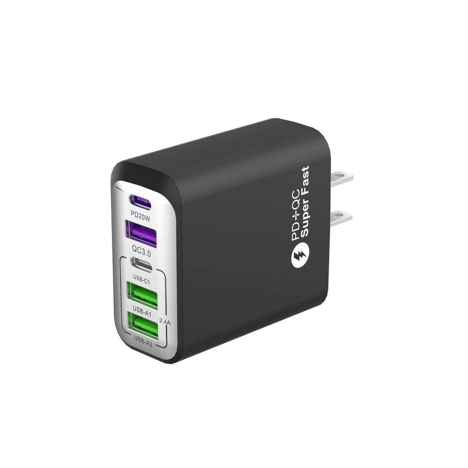 38W Multi-Port PD Fast Charging 3USB+Type-C Travel Adapter