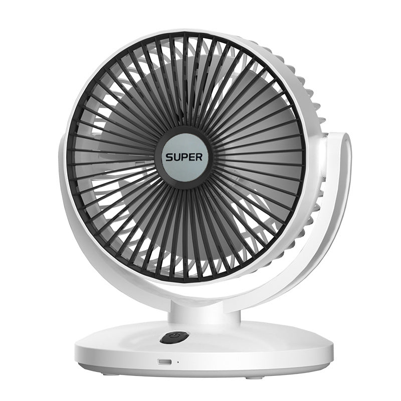 Black Rechargeable USB Desktop Fan with Large Airflow, Portable Dormitory Mini Fan