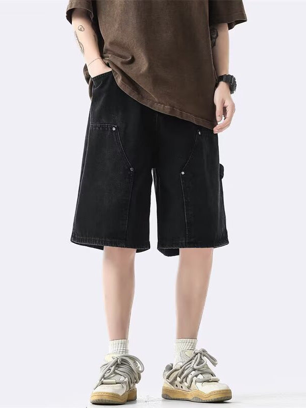 Men's Premium Vintage Washed Tooling Denim Shorts