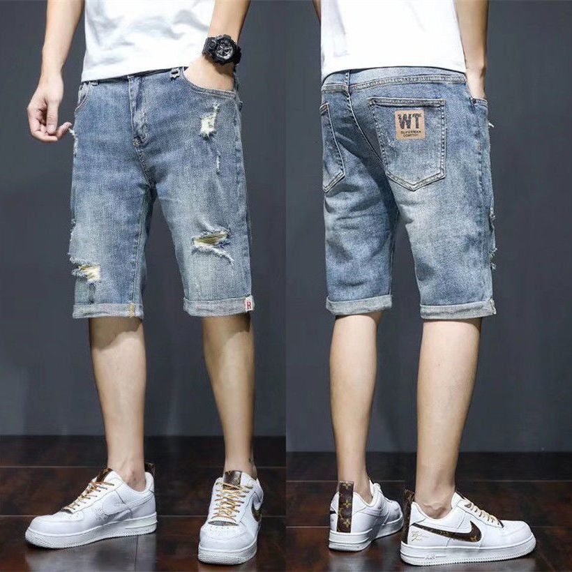 Men's Premium Ripped Loose Denim Shorts