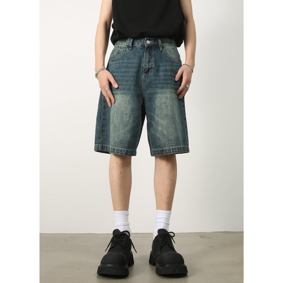 Nirben Men's Loose Casual Five-Point Denim Shorts