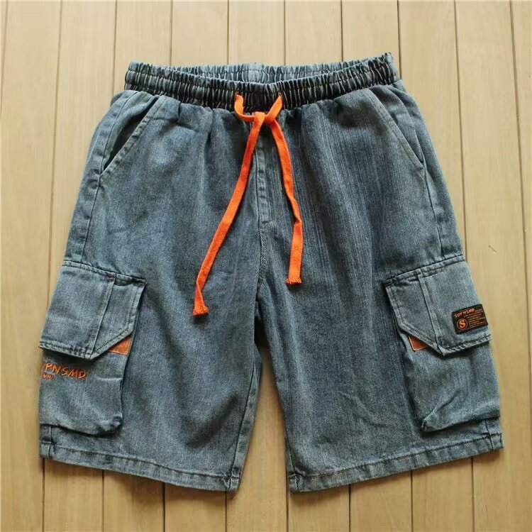 Men's Premium Plus Size Loose Cargo Denim Shorts