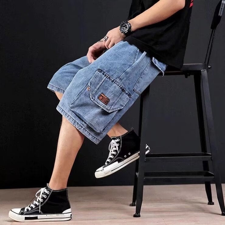 Men's Premium Plus Size Tooling Denim Shorts