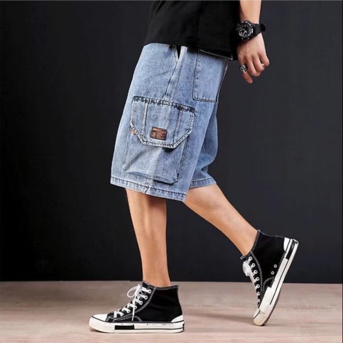 Men's Premium Plus Size Tooling Denim Shorts