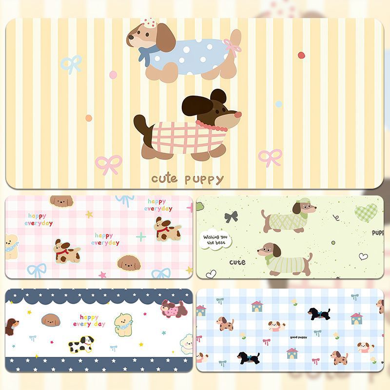 Cute Dachshund Cartoon Extra Large Desk Mouse Pad Mat