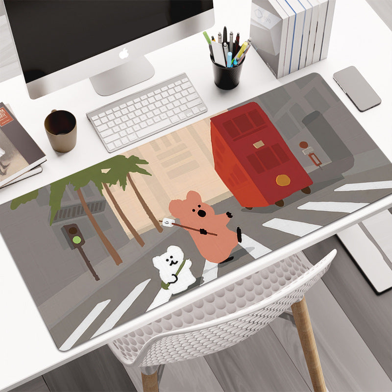 Cute Bear XL Desk Mouse Pad Cartoon Keyboard Mat